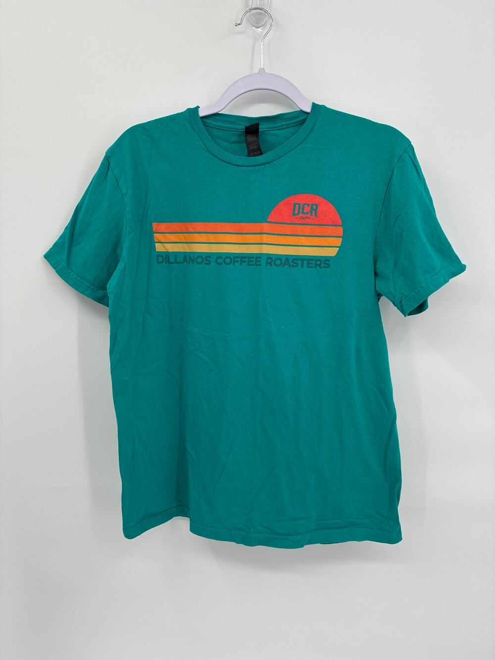 Dillanos Coffee Roasters DCR Teal Green Short Sleeve T-shirt Gildan Medium